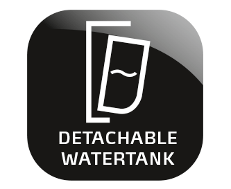 Removable water tank with easy to read cup level markings